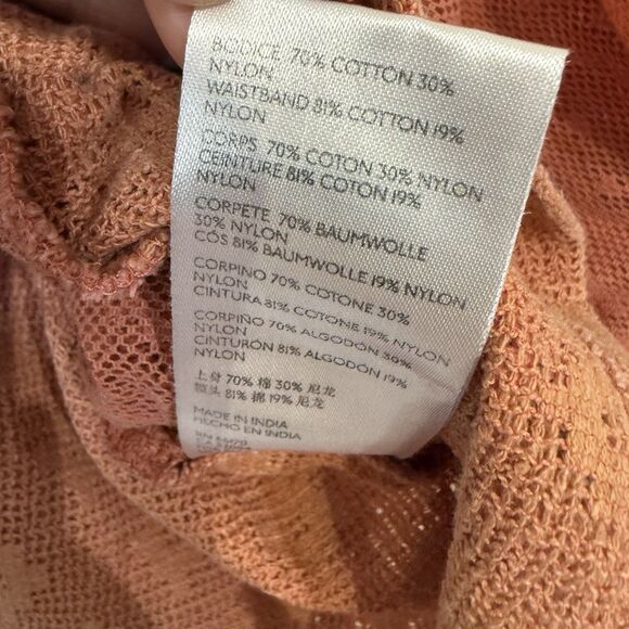 Free People Heartstrings Summer Puff Sleeve Crop Top Peach Sz XS - Picture 7 of 11